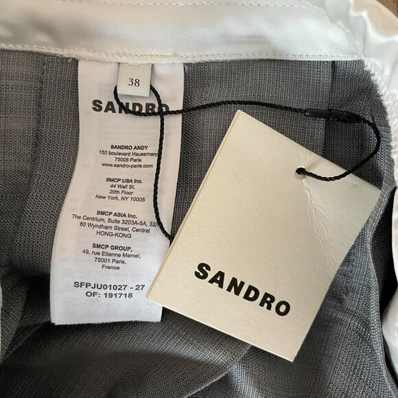 Sandro Paris Pleated Mini Skirt in Grey | Women’s Size 38 - Picture 4 of 4